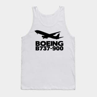 Boeing B737-900 Silhouette Print (Black) Tank Top